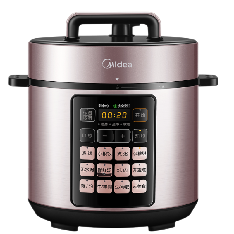美的(Midea)提鲜系列 深汤 智能电压力锅5L 家用多功能 不粘双胆 高压快煮 高压锅MY-E523