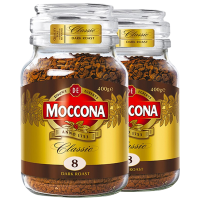 摩可纳Moccona 经典8号深度烘焙冻干速溶咖啡 无蔗糖黑咖啡 400g 2件装