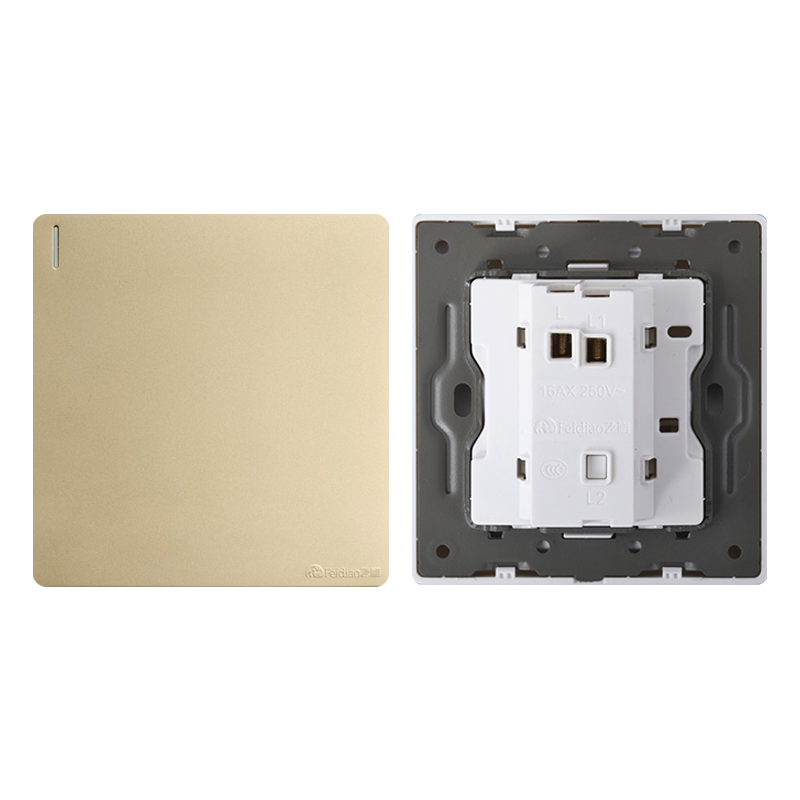 飞雕(FEIDIAO)开关插座86型家用暗装 超大面板钢支架 雕琢系列电源墙壁开关面板 雕琢金一开单控