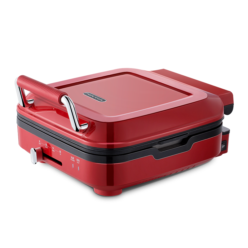 摩飞电器电饼铛家用加深煎烤机下盘可拆洗烤肉烙饼双面加热三明治早餐机悬浮设计可调温电烤盘煎饼锅MR8600 红色标配