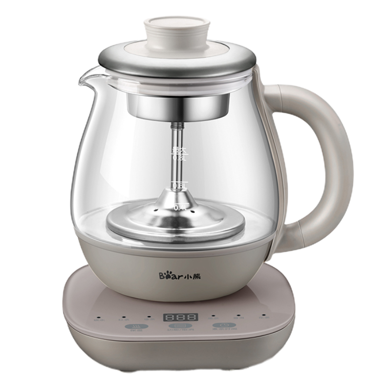 小熊(Bear)煮茶器煮茶壶花茶壶 养生壶迷你恒温电热水壶蒸茶器喷淋式不锈钢烧水壶黑茶茶具0.8升ZCQ-A08H2