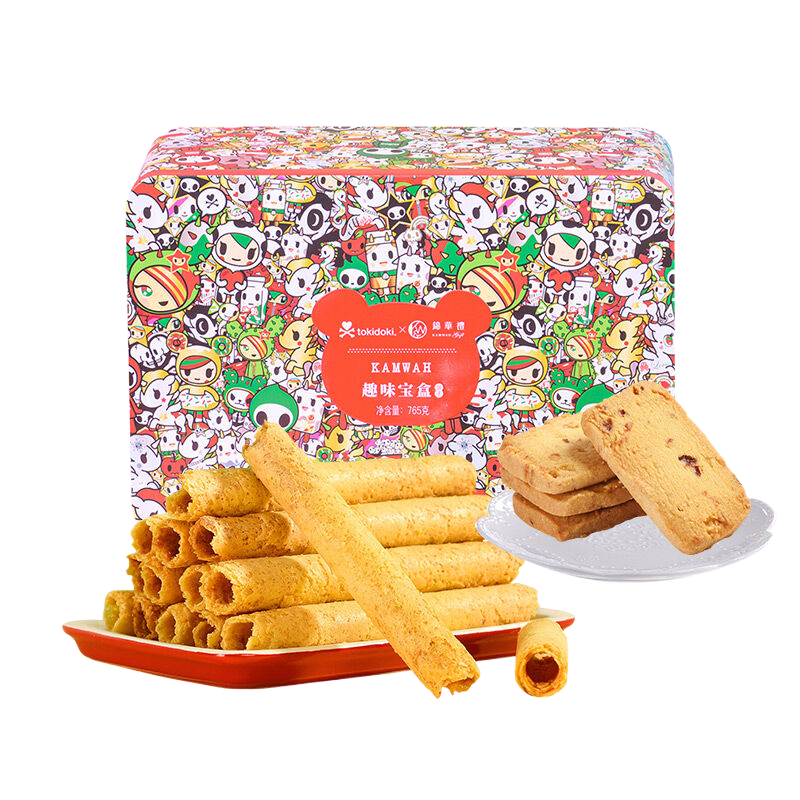 锦华趣味宝盒765g蔓越莓黑芝麻西饼椰蓉青提奶香酥蛋卷端午礼盒团购送礼自用皆宜