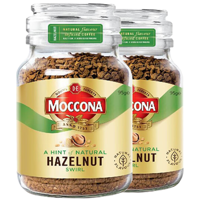 摩可纳Moccona 榛果风味冻干速溶黑咖啡无添加糖 95g 2件装