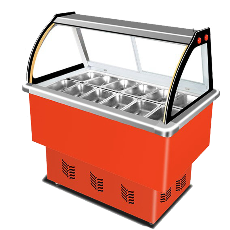 水果捞展示柜冰粥机冰粉冷藏柜阿斯卡利(ASCARI)清补凉保鲜柜四果汤冰柜商用摆摊车 10盒方形款