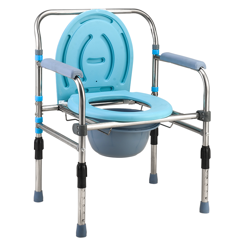 可折叠孕妇坐便椅老人坐便器便携式移动马桶简易不锈钢厕所凳家用 803