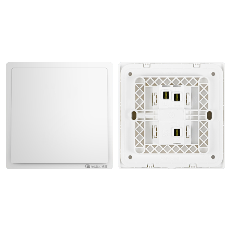 飞雕(FEIDIAO)开关插座 86型家用暗装超大面板 品意系列电源墙壁开关面板 品意白一开双控