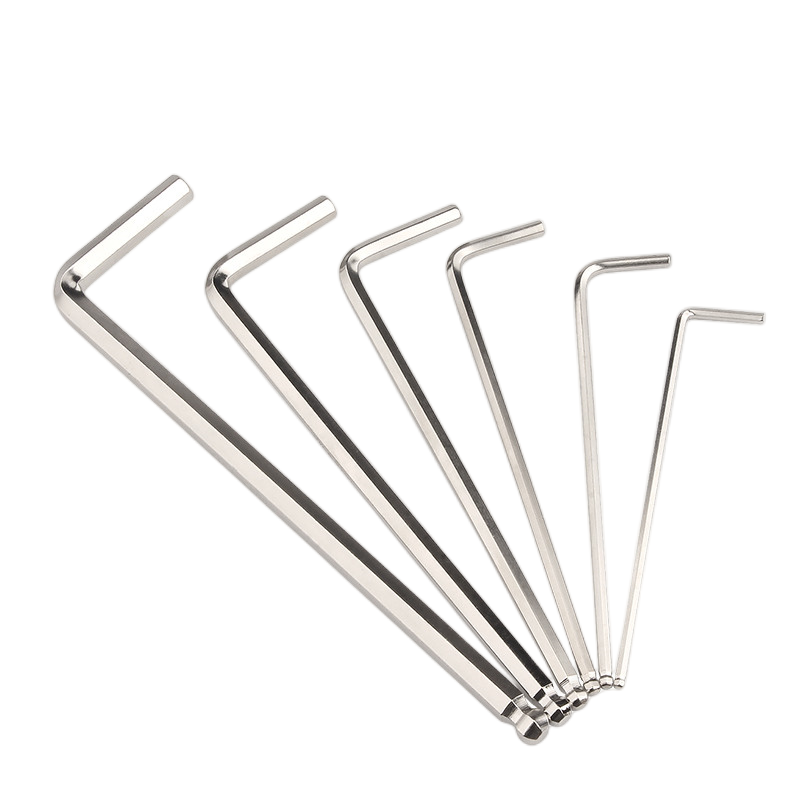 迅众 加长内六角球头扳手 镀镍L型内6方棱L形六方扳手4mm