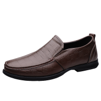 洛克华菲男鞋一脚蹬懒人皮鞋夏款商务休闲鞋低帮真皮套脚男士单鞋大码鞋
