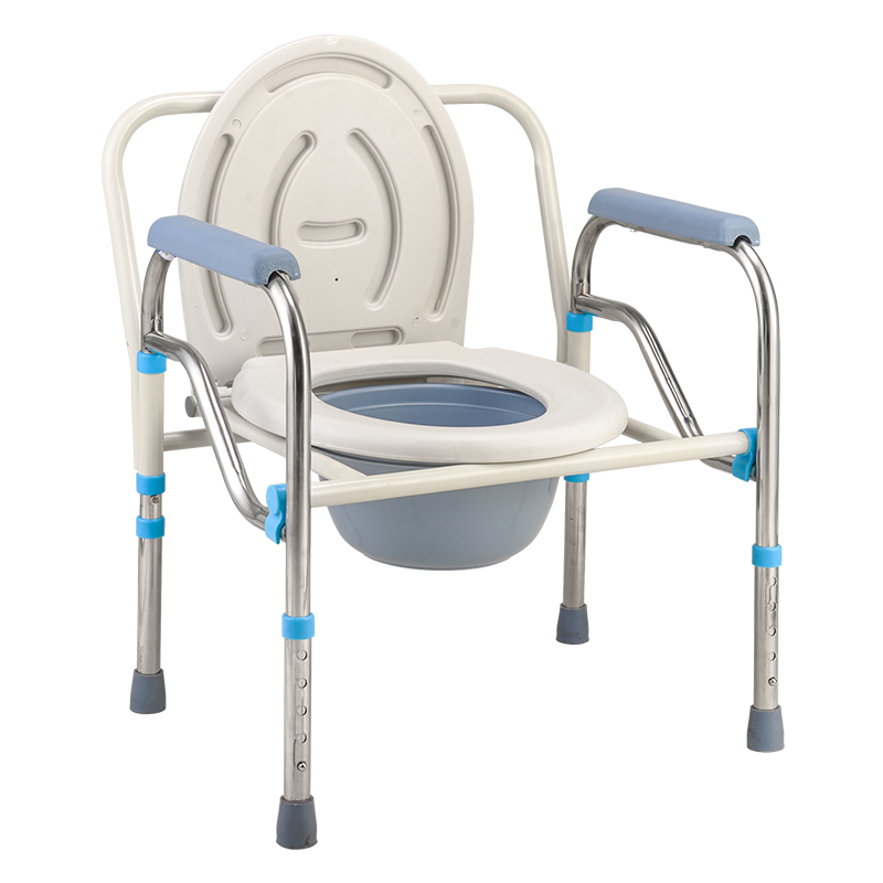 残疾人坐便椅老人坐便器移动马桶孕妇家用坐便凳折叠座便椅子加固804