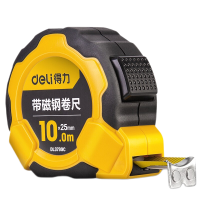 得力 DL3799钢卷尺盒尺伸缩尺米尺公制 橡塑钢卷尺10mx25mm 定制 1个