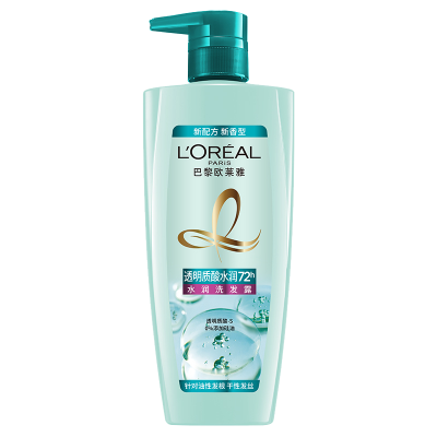 欧莱雅(LOREAL)洗发水男士女士透明质酸水润无硅油洗发露700ml 持久留香 针对油性发根 干性发丝