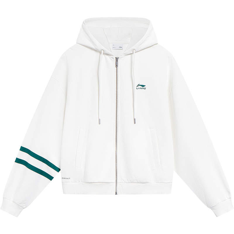 李宁卫衣女2023新款运动时尚系列开衫长袖外套连帽茄克春季运动服