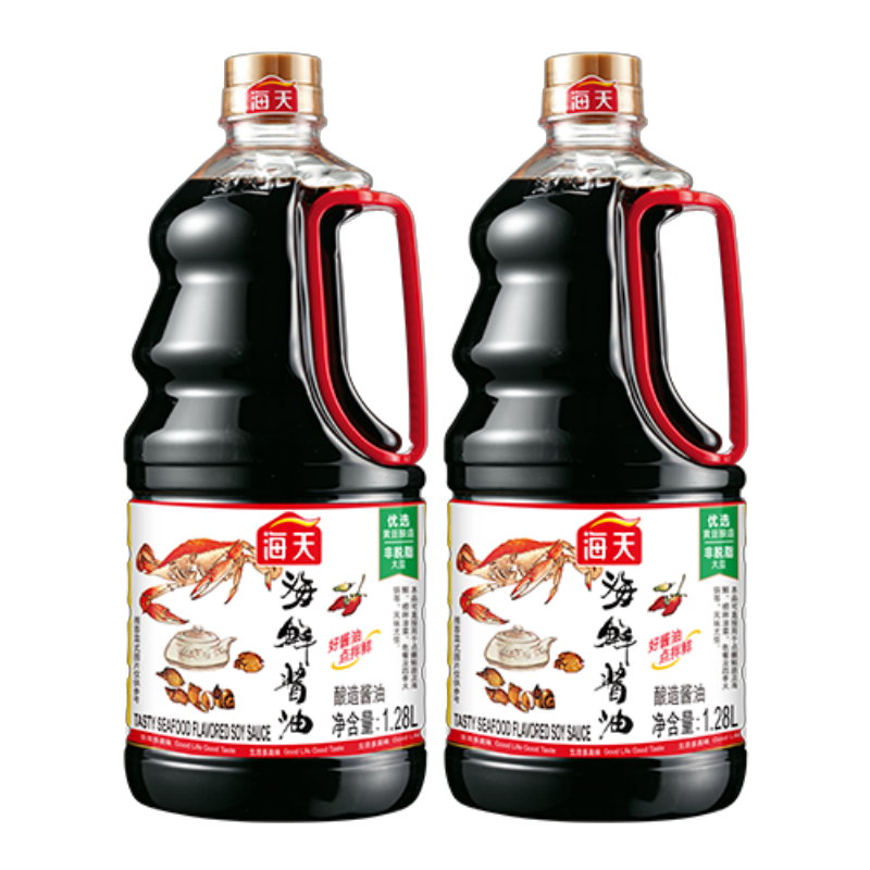 海天酱油 海鲜酱油1.28L 一级酿造生抽 炒菜蒸鱼蒸肉点蘸凉拌调味品