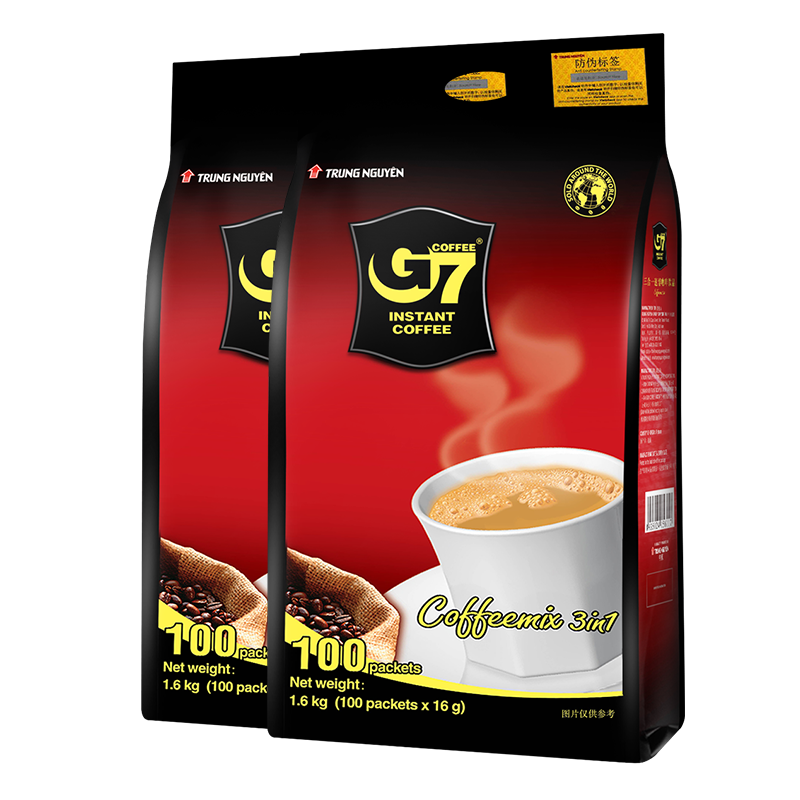 [送10条原味 ]新货越南进口中原G7 coffee原味三合一速溶咖啡粉1600g*2袋装200条