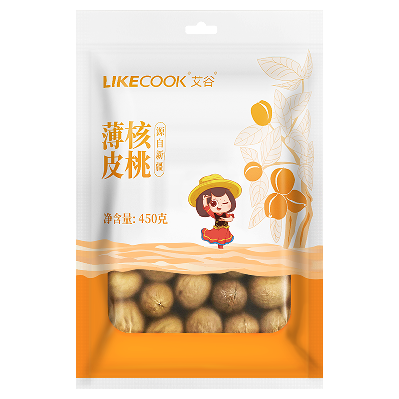 艾谷 新疆泽普县特产 新疆纸皮核桃450g*1袋 袋装