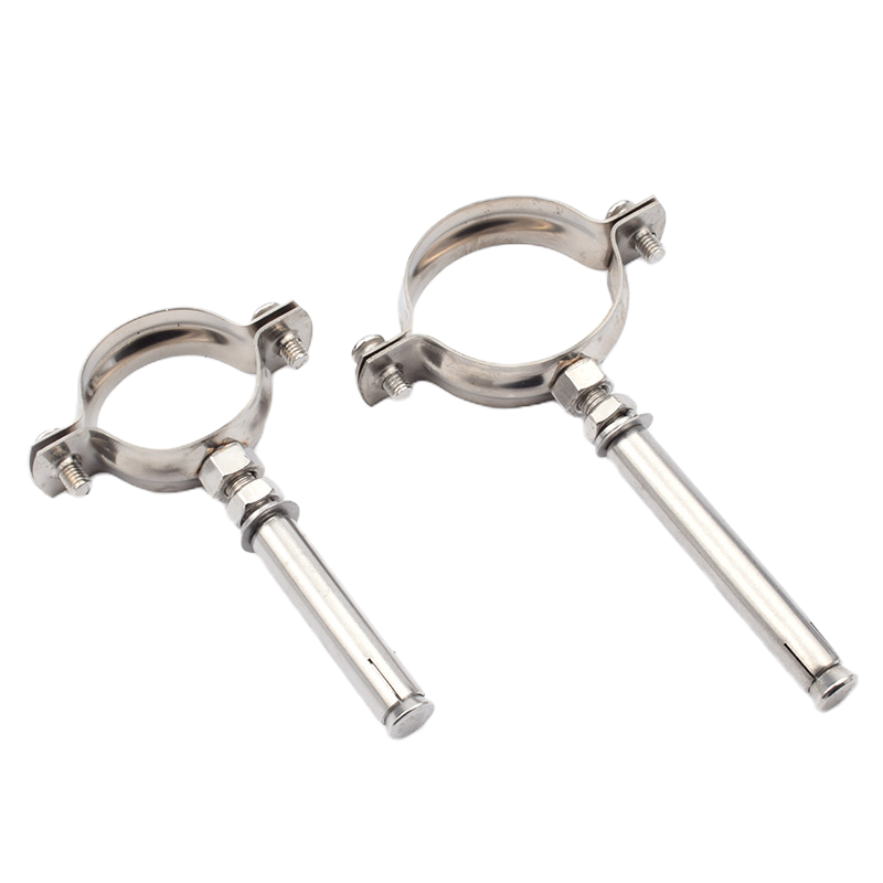 迅众 5只装不锈钢膨胀管卡201管卡110PVC抱箍75吊码25PPR墙卡50管箍拉爆管码