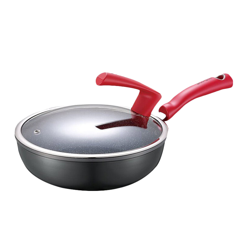 苏泊尔(SUPOR)麦饭石色平底锅炒锅不粘锅煎锅26cm星星石牛排锅煎蛋烙饼 燃气明火电磁炉通用带盖PJ26W2