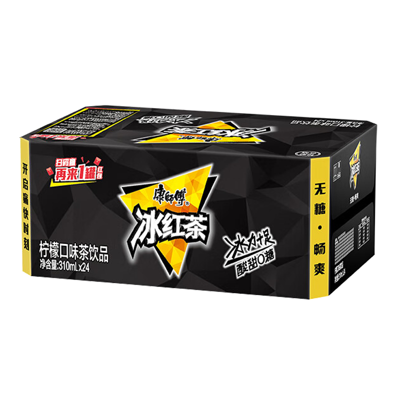 康师傅 无糖冰红茶 柠檬口味茶饮品 310ml*24罐