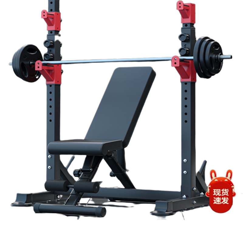 闪电客深蹲架家用健身器材多功能卧推杠铃龙门架可调节举重床引体向上器
