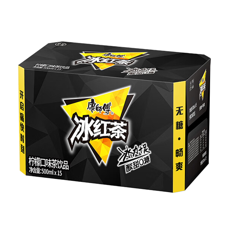 康师傅 无糖冰红茶 柠檬口味茶饮品 500ml*15瓶