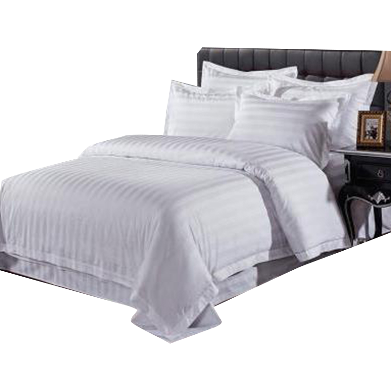 弗切尔珀榕纯棉贡缎白色缎条酒店宾馆三件套/150*200cm/F0JD210138(套)