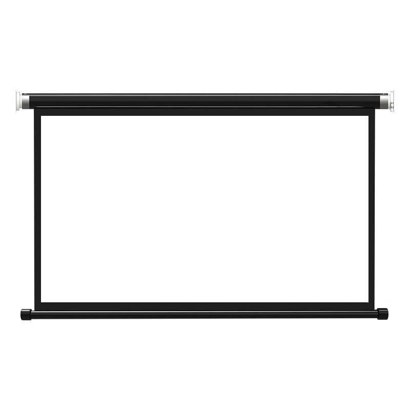 金属幕布手拉84寸100寸120寸爱普生极米壁挂家用办公手动升降投影仪屏幕高清60寸16:9