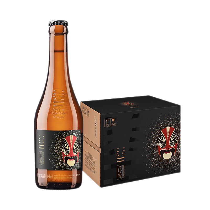 雪花(Snowbeer)啤酒 脸谱系列花脸 330ml*12整箱装