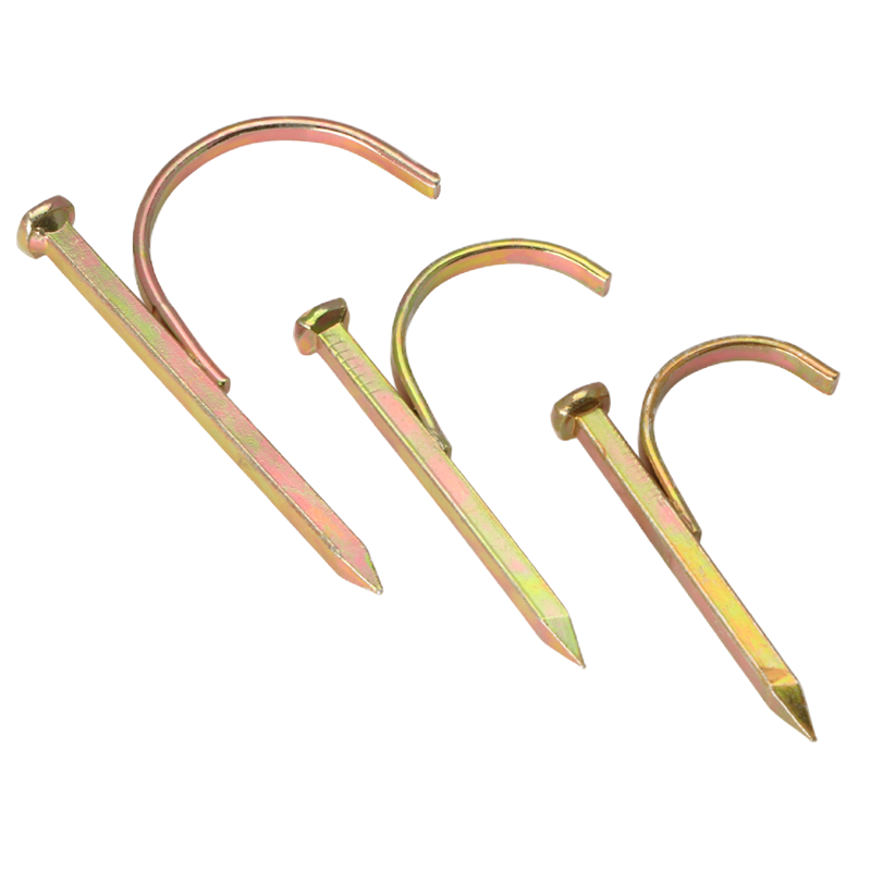 迅众 1寸PVC管PPR水管钩钉(50只装)入墙勾钉固定神器管卡钉水泥钢钉