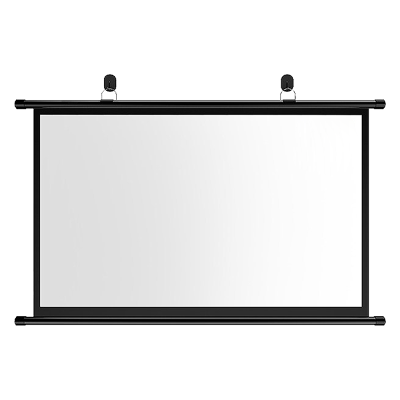 4K金属幕布84寸100寸120寸明基爱普生极米家用办公支架免打孔简易屏幕高清便携壁挂100寸4:3
