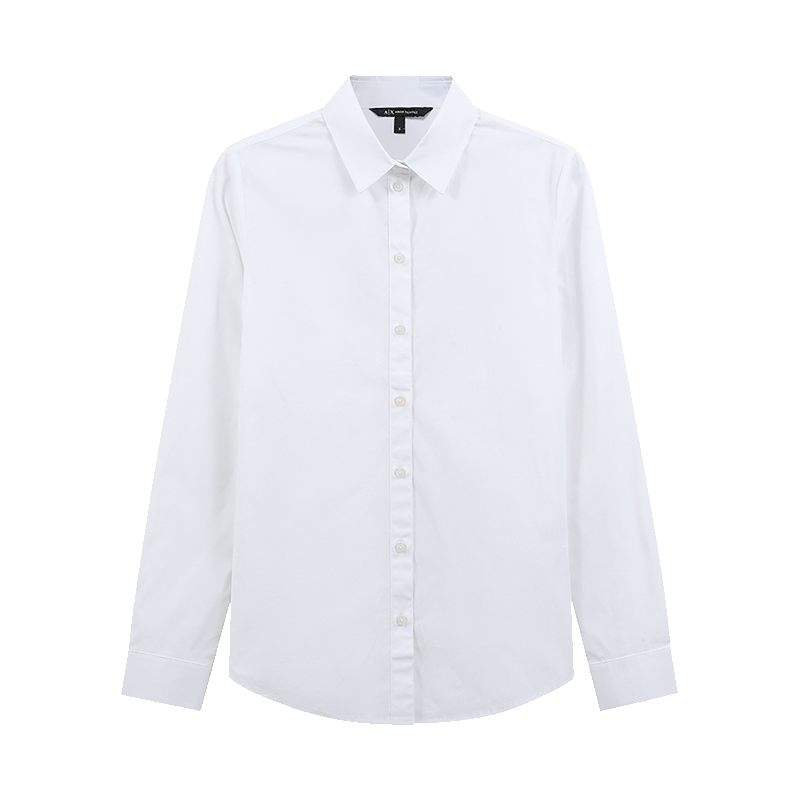 阿玛尼 ARMANI EXCHANGE 女士棉质白色长袖衬衫8NYC04 YNP9Z