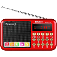 纽曼数码收音机播放器L56蓝牙红+16G卡老年人便携式迷你插卡音箱MP3随身听听歌听广播半导体调频FM歌曲戏曲评书卡小型