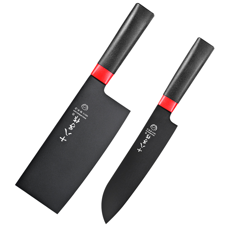 十八子作 阳江菜刀抗菌黑刀 丹墨系列双刀组合SL2201-B/C