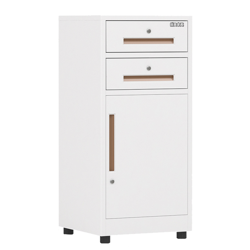 振奥 钢制办公桌下落地文件活动柜带抽屉矮柜移动小柜子带锁二抽一门/台