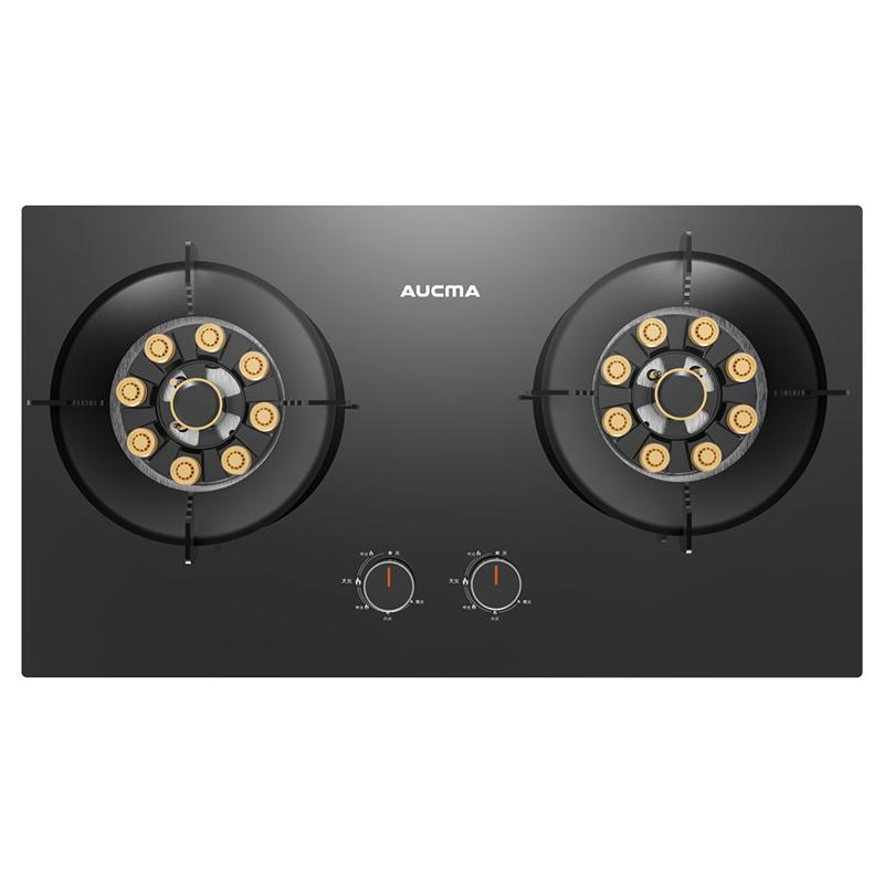 澳柯玛(AUCMA)燃气灶JZT-3D309B 双灶台嵌入式两用 一级能效 5.2KW大火力钢化玻璃灶台 天然气