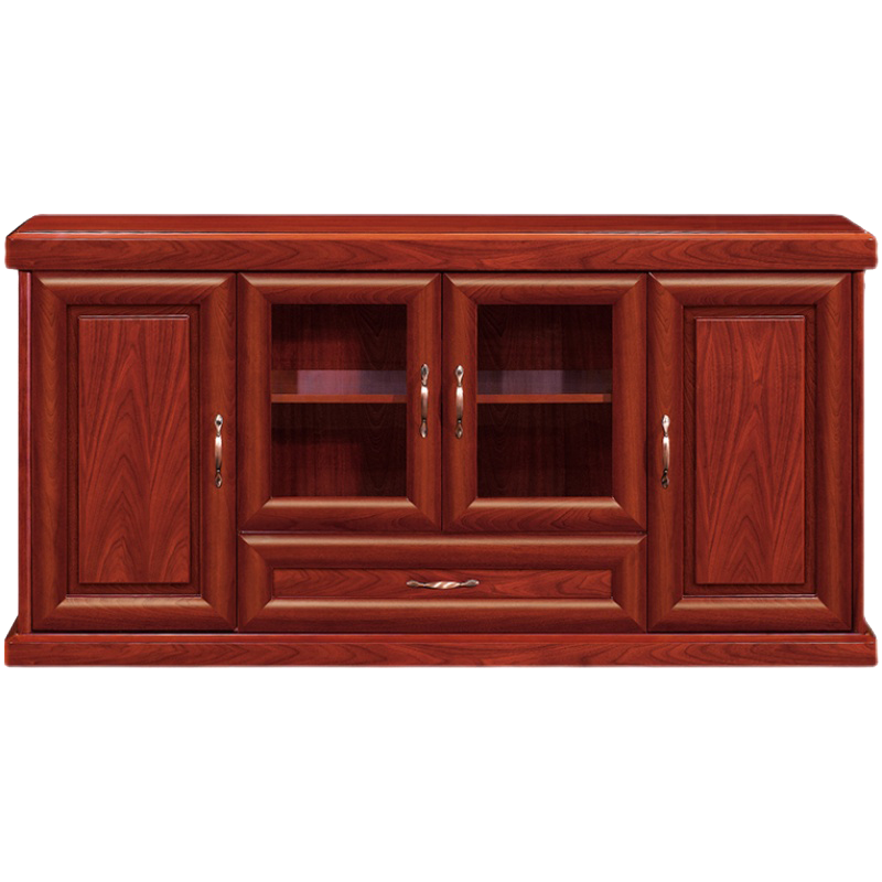 府店胡桃色餐边柜简约茶水柜四门1600*400*800[工厂现做 7天内发货]