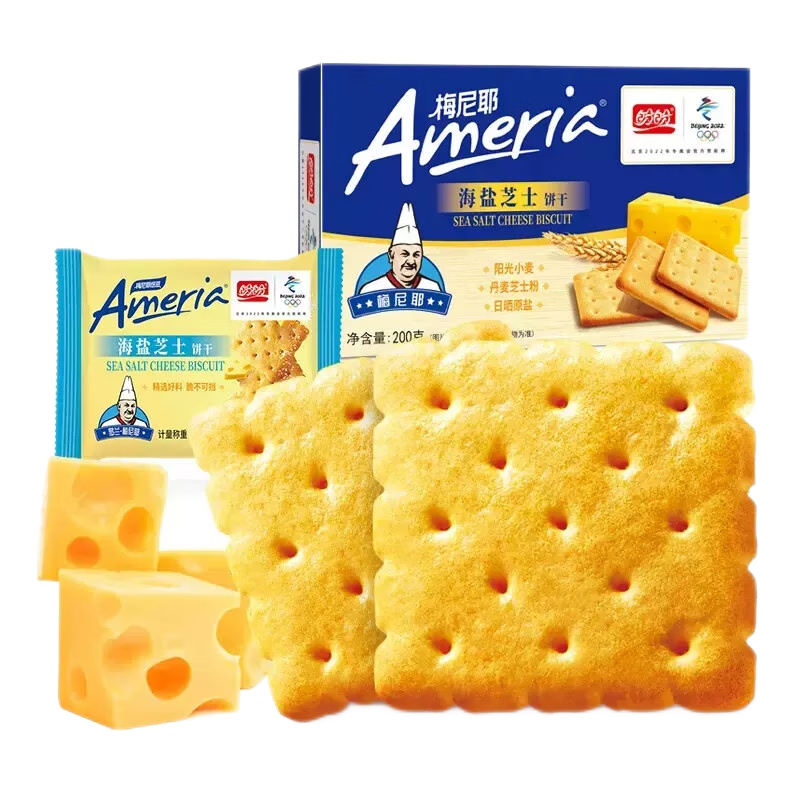 盼盼日式海盐芝士梅尼耶饼干200g代餐零食小吃早餐下午茶