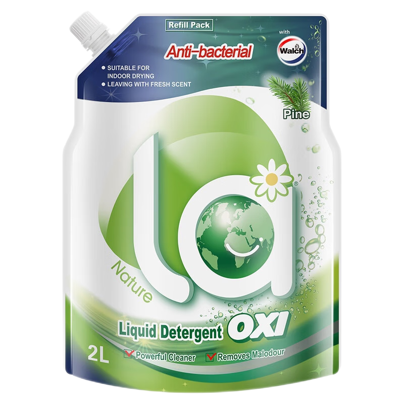 威露士洗衣液la有氧洗12斤装(松木2L袋装*3袋) 除菌除螨温和洁净 松木清香