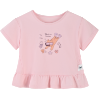 [清仓价:19元]铅笔俱乐部童装女小童圆领短袖夏装新款儿童t恤宝宝卡通上衣