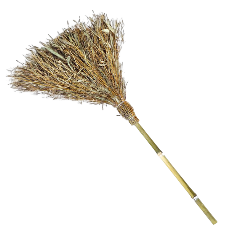 安居先森马路环卫大笤帚扫帚扫把 小号竹柄1.3斤款 原竹黄青色