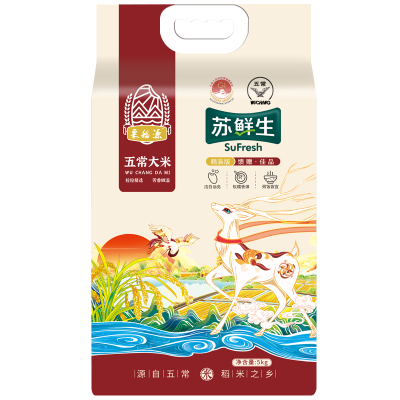 苏鲜生2024新米开售五常大米5Kg 长粒香新米东北米粳米10斤 现产现发