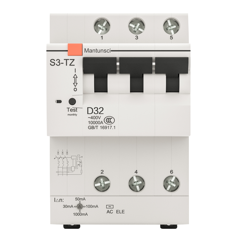 Mantunsci 曼顿 S3-TLC/(D) 智慧微断3P带漏检 32A/63A/80A/100A