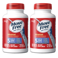 (两瓶装)[添加MSM维生素D3]旭福Schiff Move Free维骨力氨糖软骨素钙加维D片 蓝瓶80粒