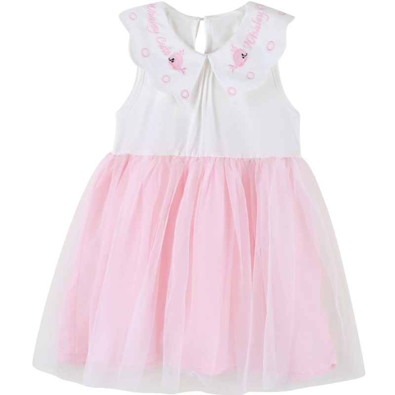 [1件3.5折]铅笔俱乐部童装2025夏装新款女小童连衣裙儿童网纱裙子宝宝公主裙