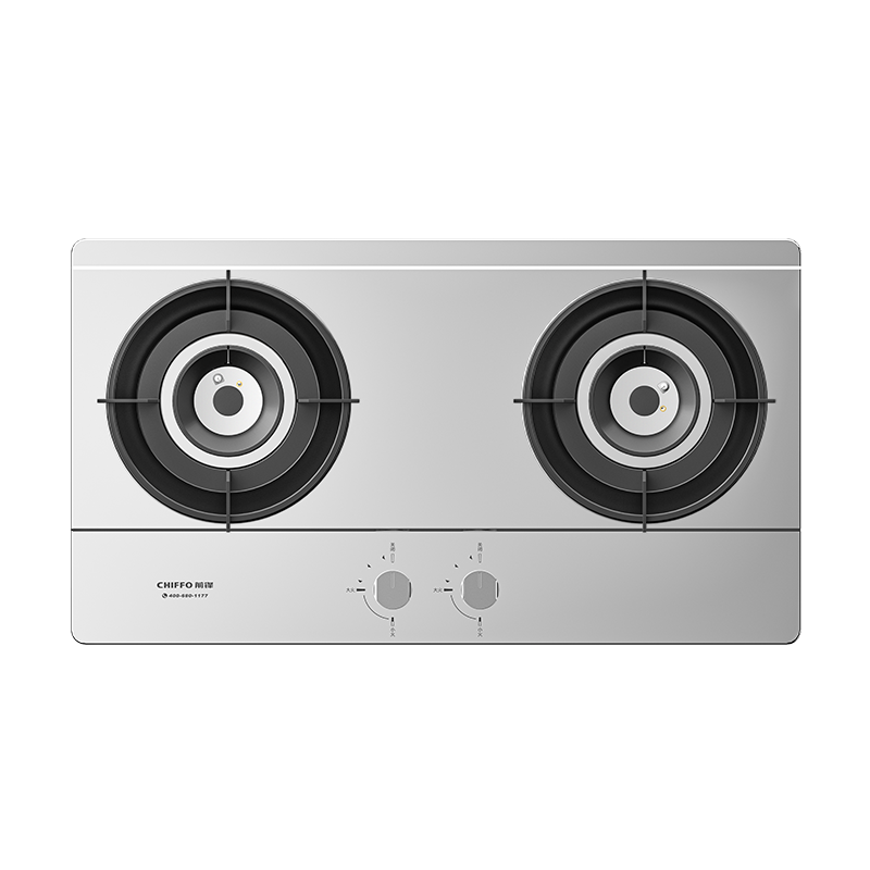 前锋新款燃气灶ZD205煤气灶双灶嵌入式灶具家用厨房天然气大火力一级能效升级不锈钢大面板JZT-ZD205-X 不锈钢