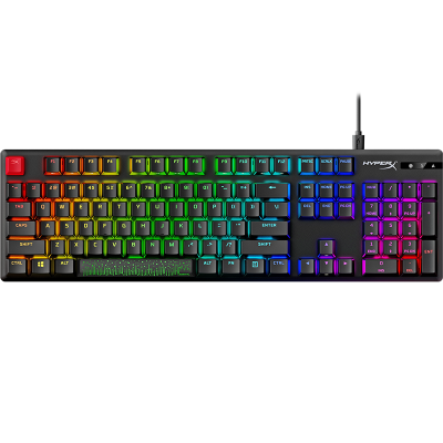 极度未知(HyperX)阿洛伊起源RGB游戏机械键盘 赛博朋克104键PBT红轴 黑色