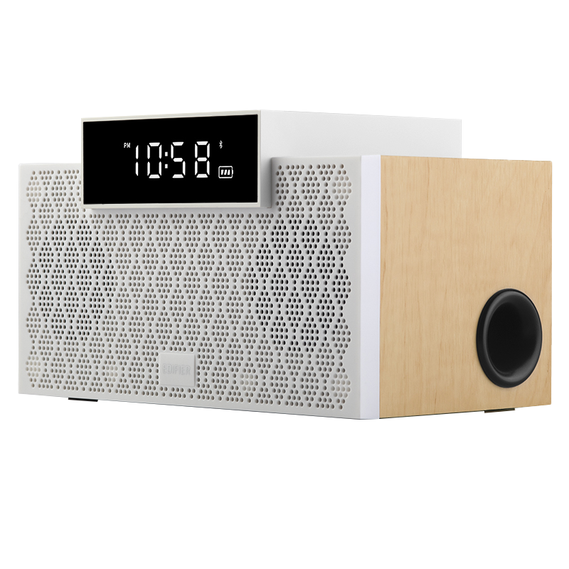 EDIFIER/漫步者M260蓝牙音箱迷你便携无线低音炮闹钟台式小音响蓝牙5.0大功率2.1声学闹钟木质箱体