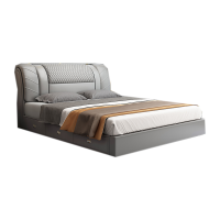 宜木雅居 皮床主卧婚床现代简约1.5米单人床1.8米双人床储物床高箱皮艺床