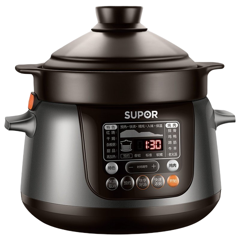 苏泊尔(SUPOR)电炖锅TG40YC5煲汤锅养生锅中华炽陶4L大容量1-5人智能预约红陶内胆多功能电炖盅电砂锅