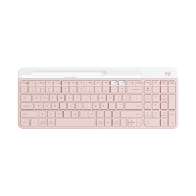 罗技(Logitech)K580 轻薄多设备无线蓝牙键盘轻薄办公游戏手机平pad电脑 粉色