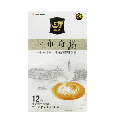 (暂下架)越南进口中原G7 coffee榛子味卡布奇诺12条三合一即速溶咖啡粉216g盒装